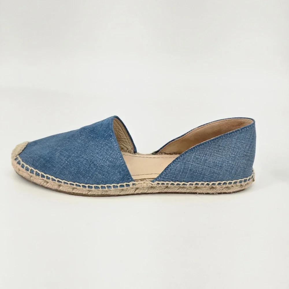 Jimmy Choo Dreya Denim d'Orsay Espadrille Flats Women's Size 38.5 US 8 Spain